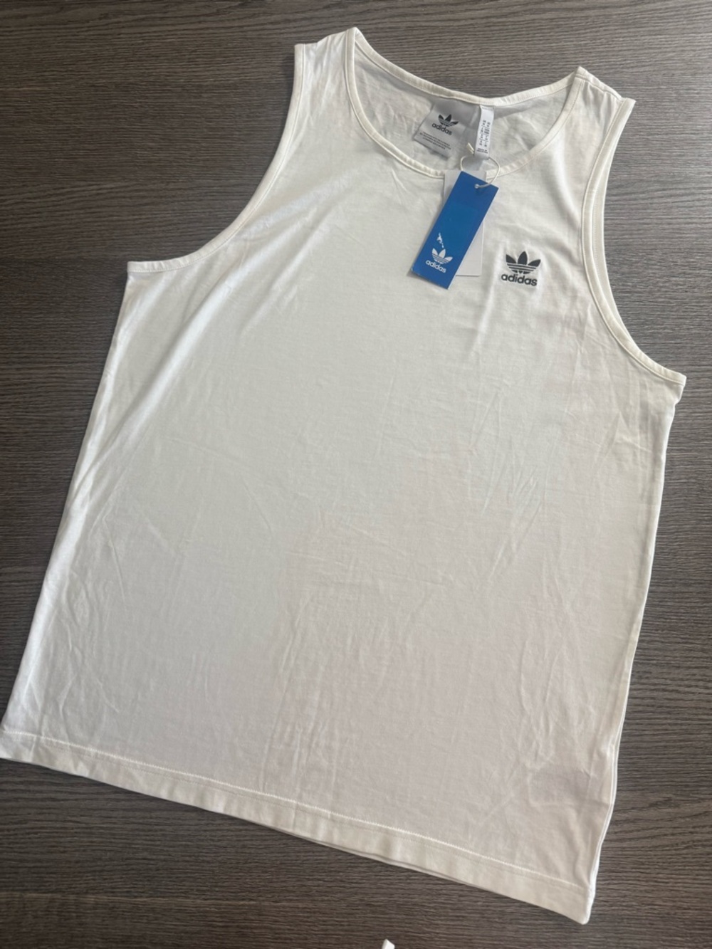 Adidas Essentials Men’s Tank Top White Size M Muscle Shirt Embroidered Logo